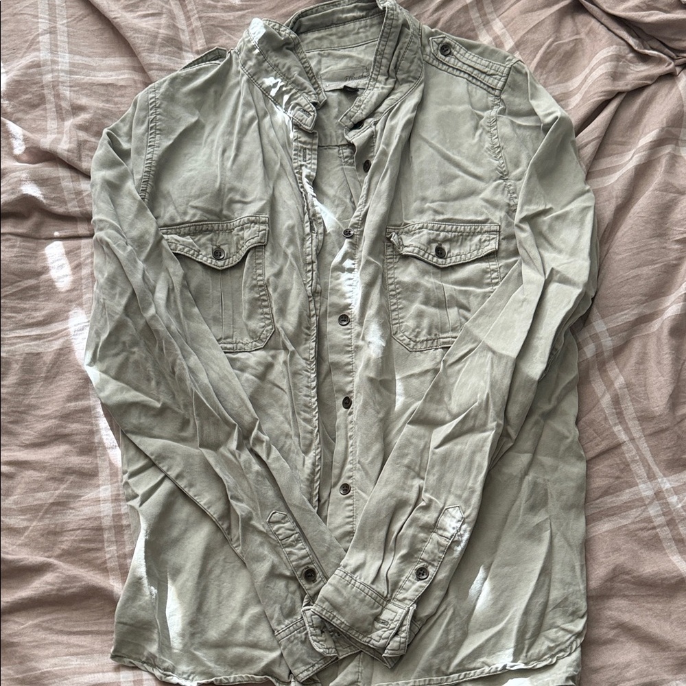 Women’s light green flannel